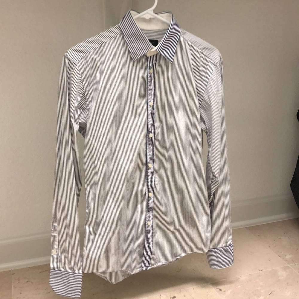 Blue stripped button down shirt